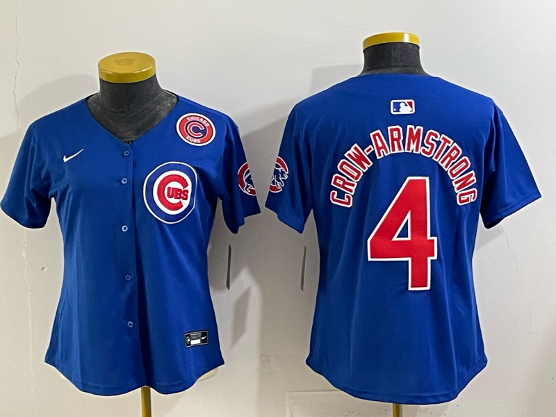 Youth Chicago Cubs #4 Crow-Armstrong Blue Nike MLB 2025 Jersey 005->youth mlb jersey->Youth Jersey